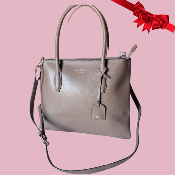 kate spade Handbags - Kate Spade Eva Taupe satchel cross body handbag purse NWOT